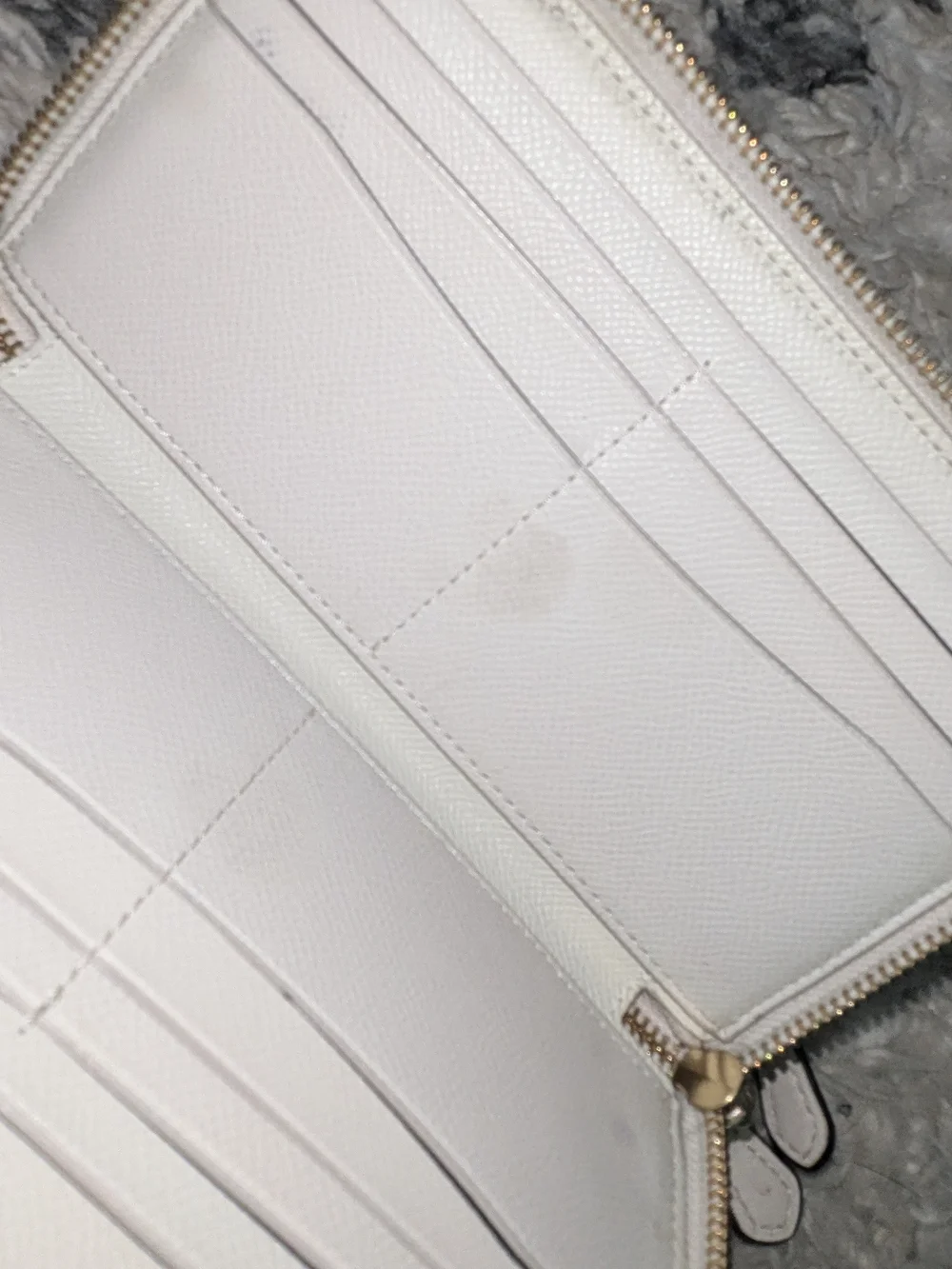 Coach Pebbled Leather Zip Wallet in Light Pink
